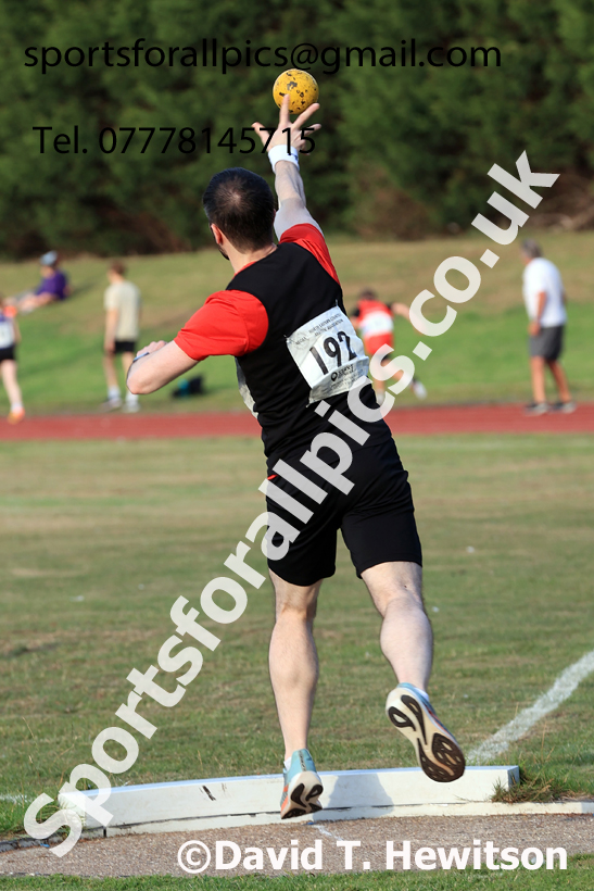 Shot putt, 2025 NEGP No 6 Monkton, Wednesday, August 13th.  Photo: David T. Hewitson/Sports for All Pics